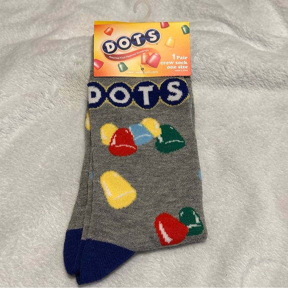 DOTS Gray Crew Socks - Picture 1 of 4